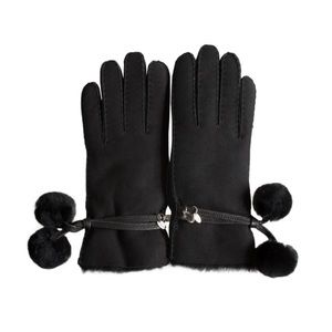 🧤 Ugg Black Sheepskin Brita Glove, Small and Medium, with Swarovski Crystals